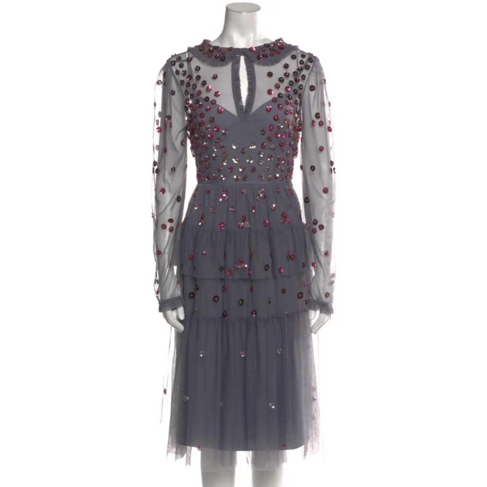 Needle and Thread crew neck midi length dress